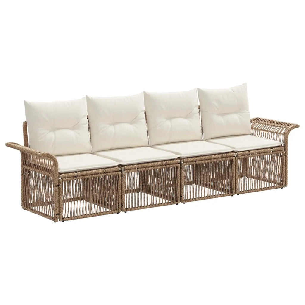 Set Divano da Giardino 4 pcs Beige polyrattan 3434754