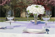 Tessuto decorativo per tavolo in rilievo per matrimoni, comunioni, battesimi - 30cm/25m rotolo (velo lilla)