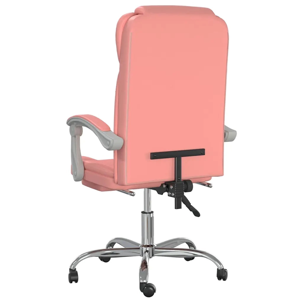 Sedia per studi-Poltrona da Ufficio Reclinabile Rosa in Similpelle 229049