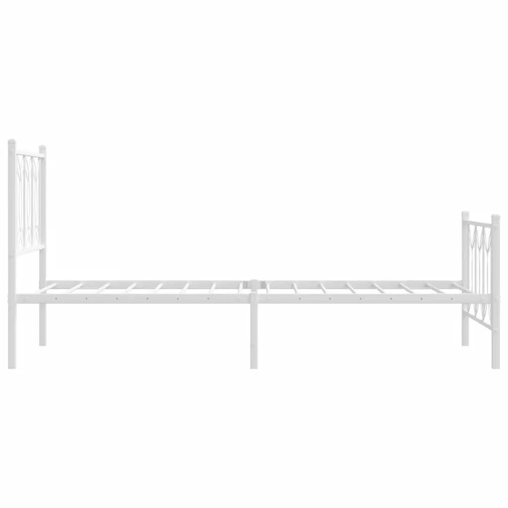 Giroletto con Testiera e Pediera-Struttura Letto Metallo Bianco 80x200 cm 810139