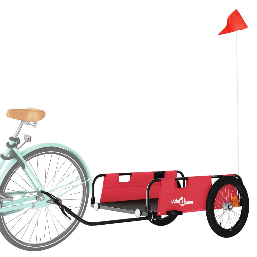 Rimorchio/carrello per il trasporto di biciclette in tessuto Oxford ferro rosso 02_0044387