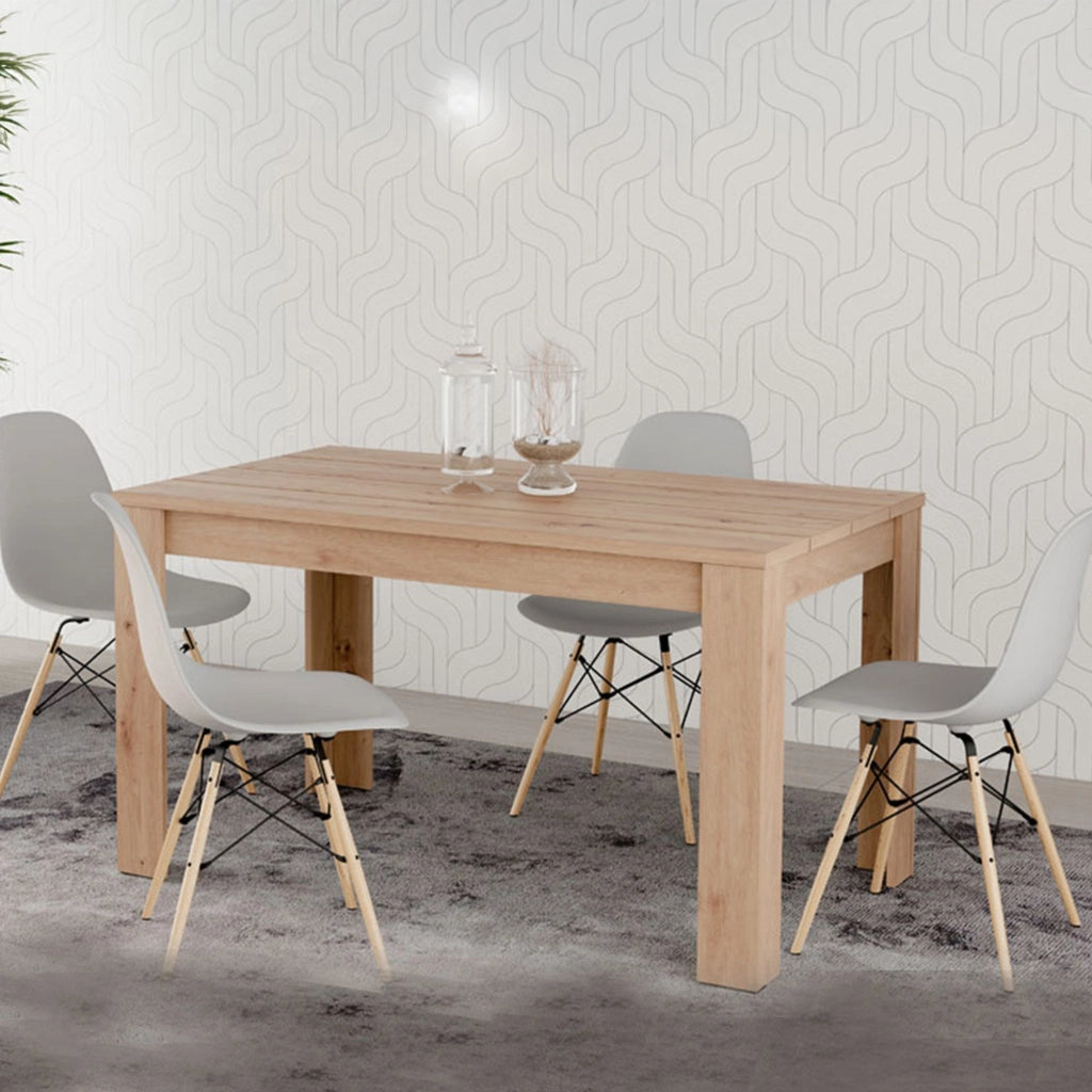 Luarca, Tavolo Fisso 6 Posti, 135x80x76h cm Marrone Rovere Nodi