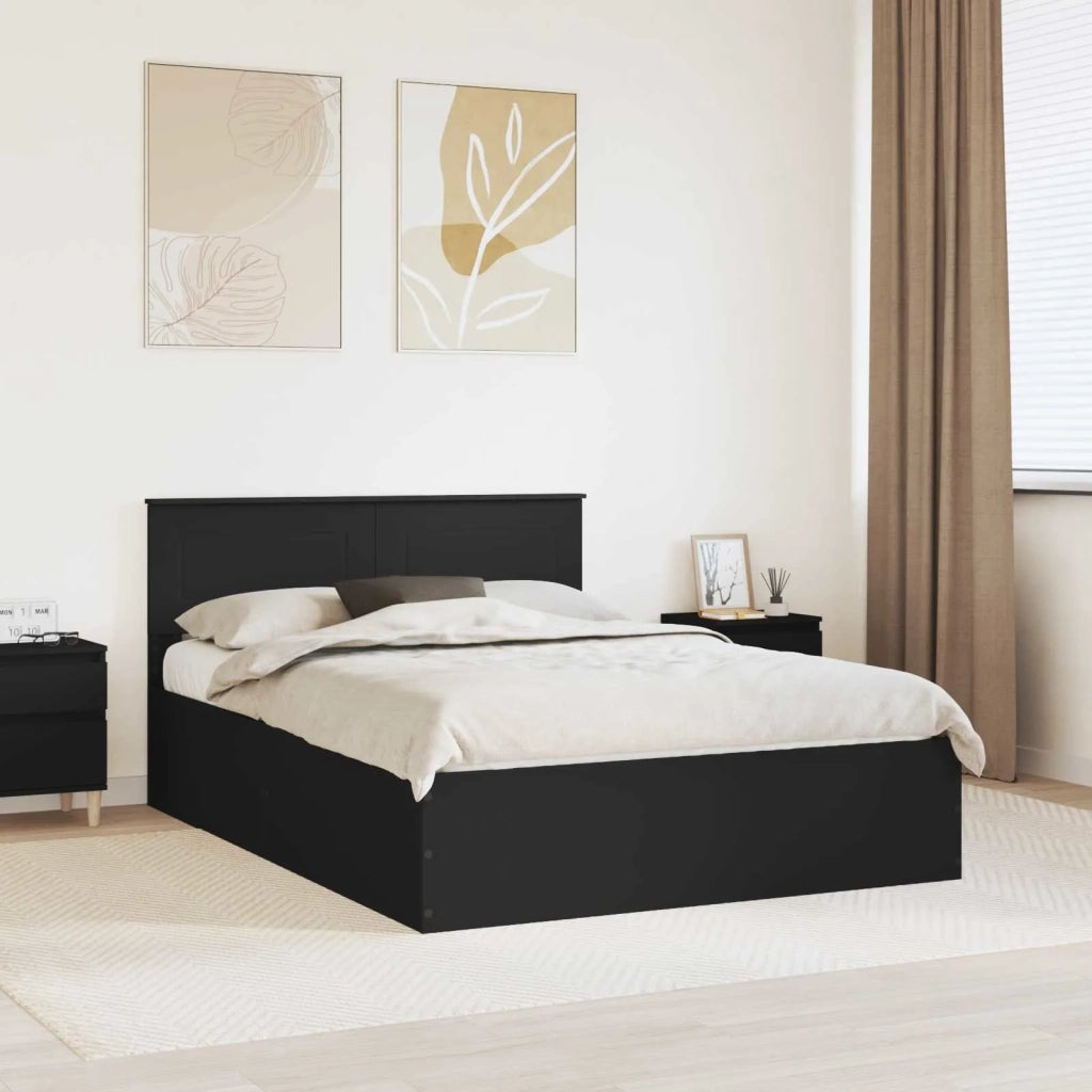 Struttura del letto Nero 150 x 200 cm Legno multistrato