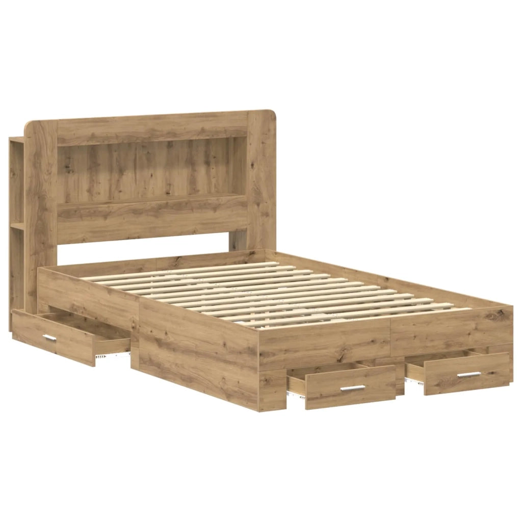 Telaio del letto con storage Rovere Artigianale 120 x 190 cm