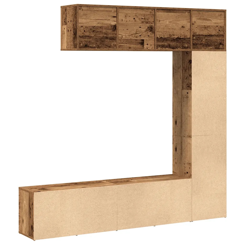 Librerie 3 pz Legno Antico in Legno Multistrato