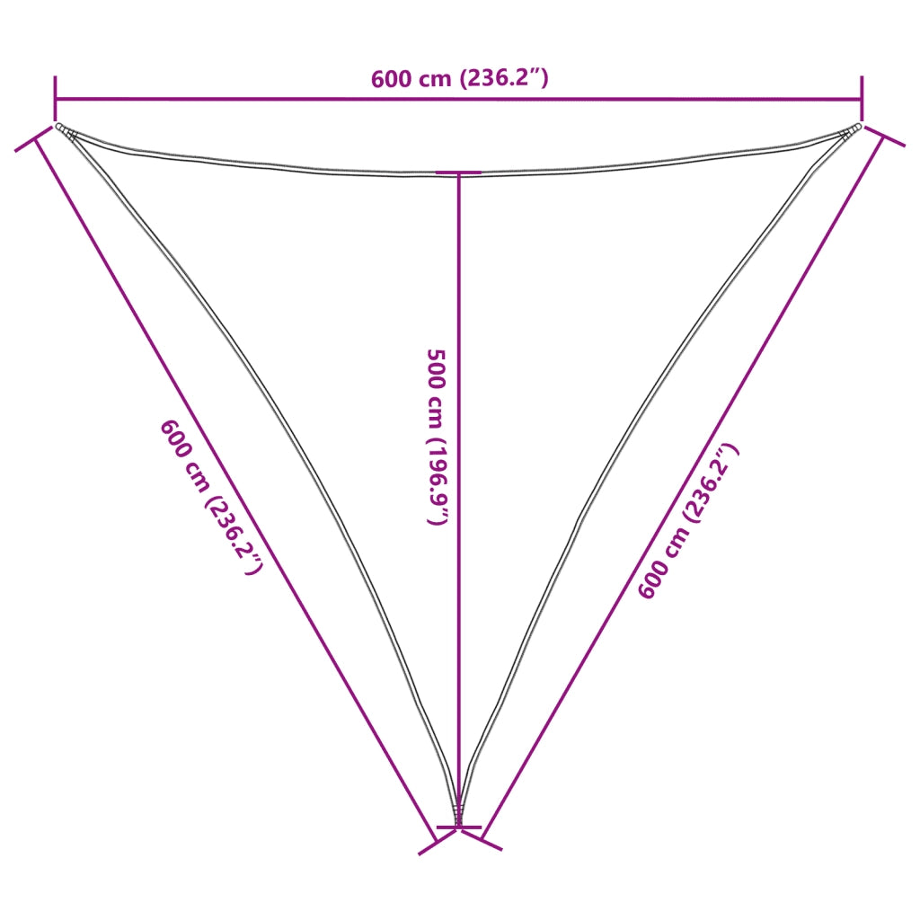 Parasole a vela | Telo Ombra | Vela da ombra in Tessuto Oxford Triangolare 6x6x6 m Beige