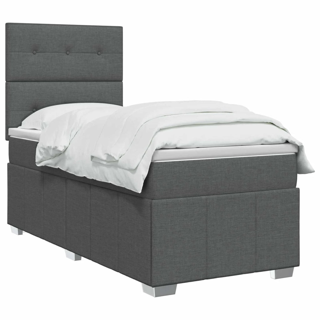 Letto box spring con materasso Grigio Scuro 100 x 200 cm 3454072