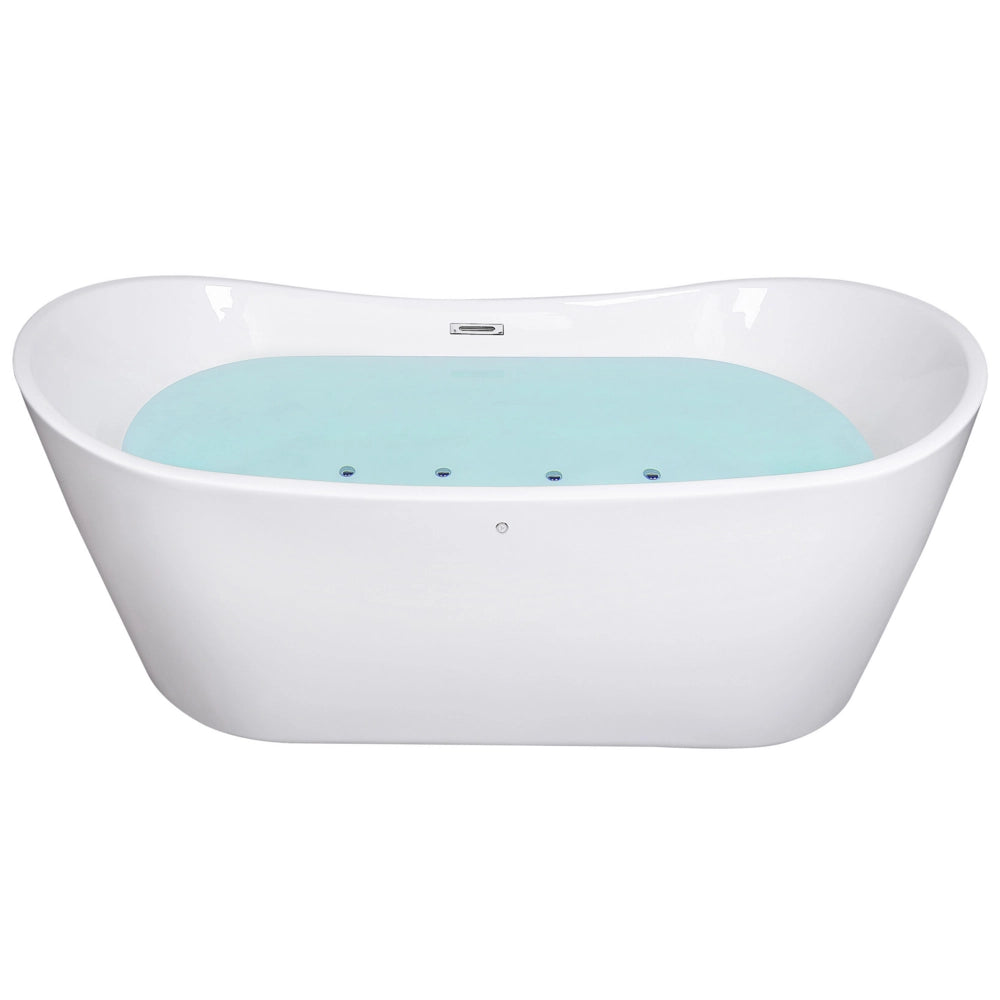 Vasca da bagno freestanding con idromassaggio e con luci LED stile moderno colore bianco