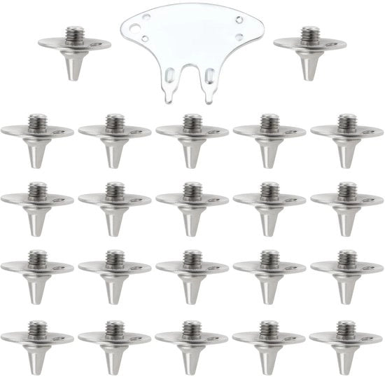 Spiegelelementi da Cricket 22 pezzi - Spieghi metallici - Viti a 5,7 mm - Chiave inclusa - Leggero - Argento