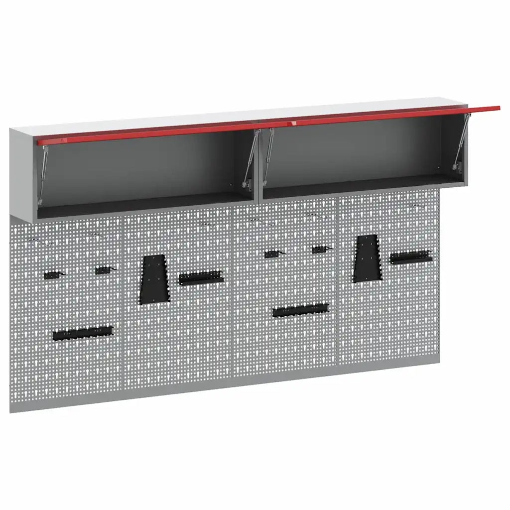 Set di armadi per attrezzi con lo scaffale 6 pcs Rosso 3321415