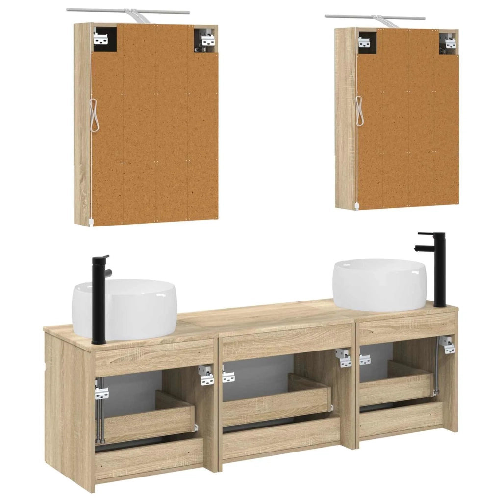 Set di Armadi da Bagno 5 pcs Rovere Sonoma 50 x 14,5 x 70 cm 3406641