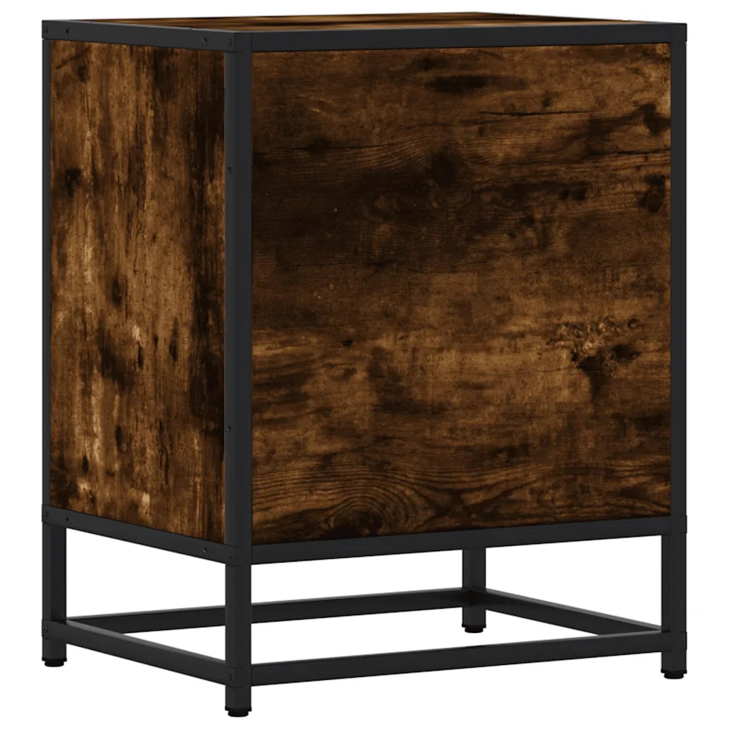 vidaXL Comodino Rovere Fumo 40x31x50 cm Legno Multistrato e Metallo