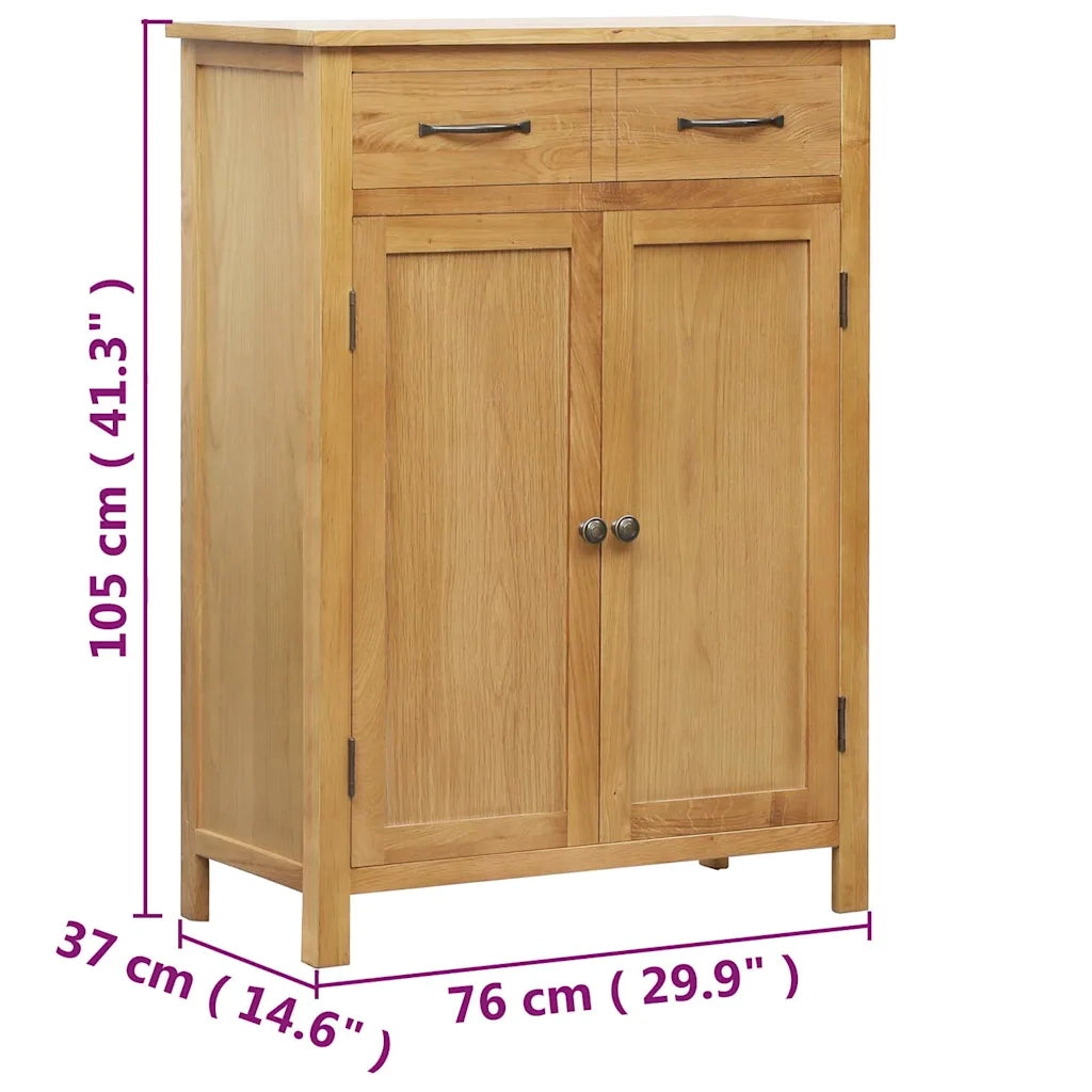 Scarpiera 76x37x105 cm in Legno Massello di Rovere 247460