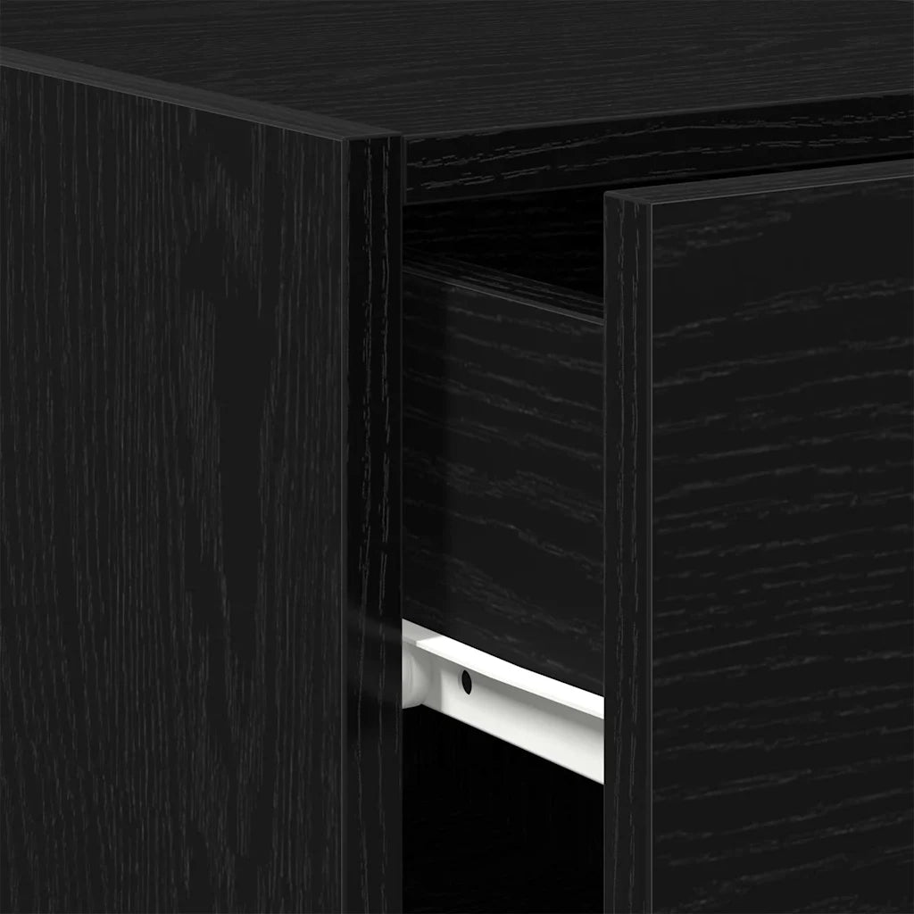 Credenza con Cassetto-Buffet-Armadio da cucina Rovere Nero 30 x 42,5 x 93 cm