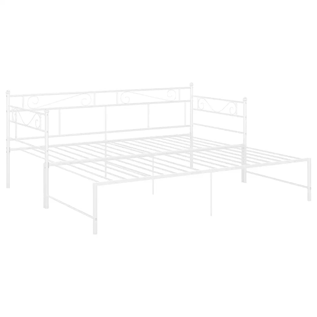Telaio Divano Letto Estraibile Bianco in Metallo 90x200 cm 324771