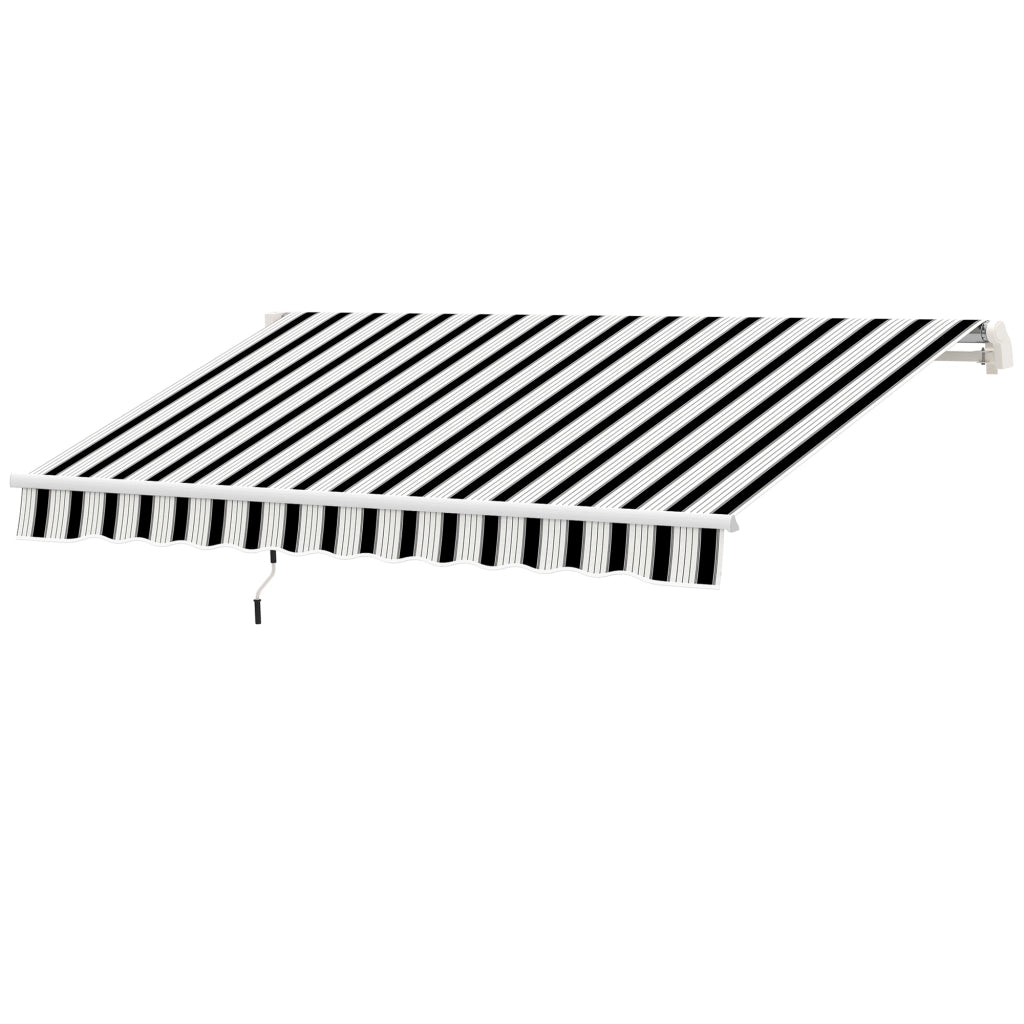 Tenda da sole retrattile a manovella ¨C zephmum ¨C blu e bianco, 395x245x350 cm