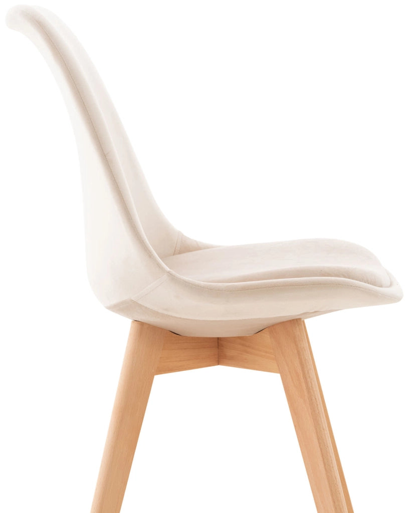 Set 4 Sedie Pranzo Linares Beige,Velluto