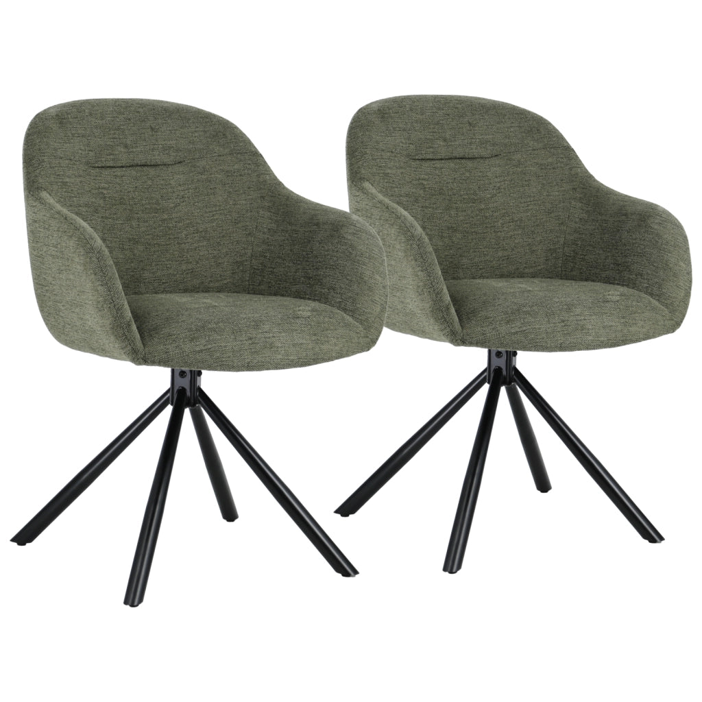 Set di 2 sedie in tessuto verde SAFFI
