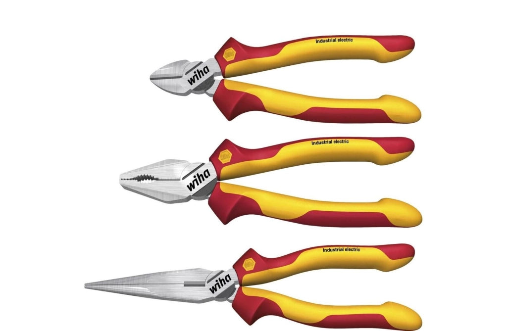 Wiha 38637 Industrial electric Set di pinze 3 pezzi isolamento 1000 V AC colore Rosso Giallo