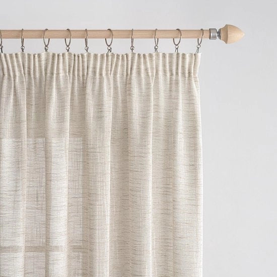Set di tende da finestra di 2 pezzi - lino trasparente - adatto per soggiorno e camera da letto - 140 x 260 cm - bianco di riso