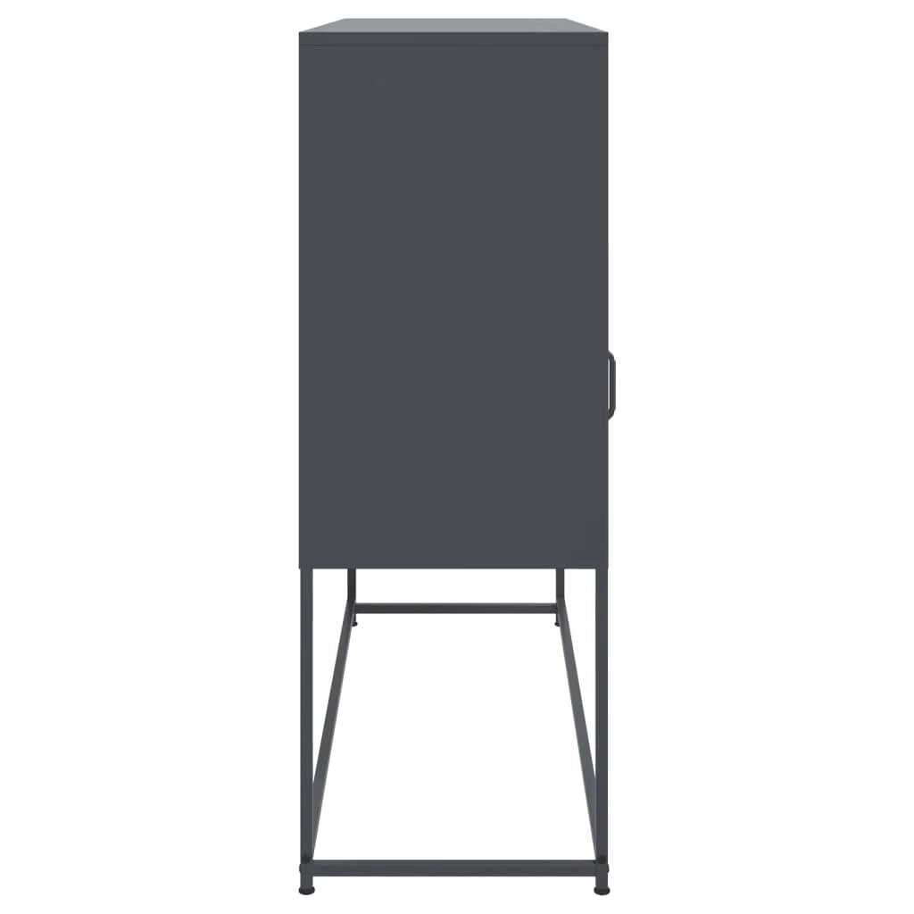 Buffet credenza cassettiera armadio mobile contenitore organizer per cucina soggiorno salotto 100,5 x 39 x 107 cm acciaio antracite 02_0029682