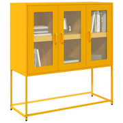 Credenza-Buffet-Armadio da cucina Giallo Senape 100,5x39x107cm Acciaio Laminato Freddo 910222