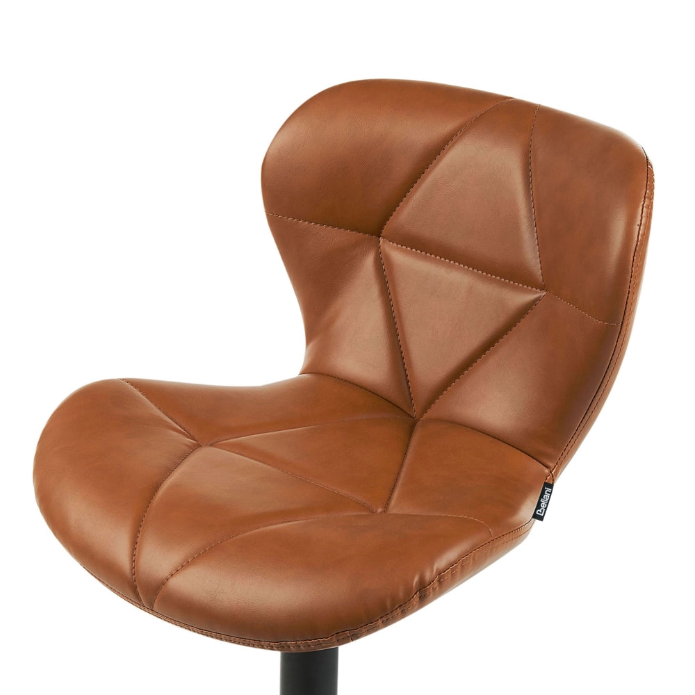 Set di 2 sgabelli in ecopelle marrone dorato con altezza regolabile sedia da bar moderna da cucina