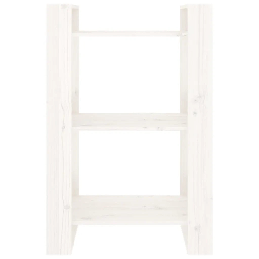 Libreria/Divisorio Bianco 60x35x91 cm in Legno Massello di Pino