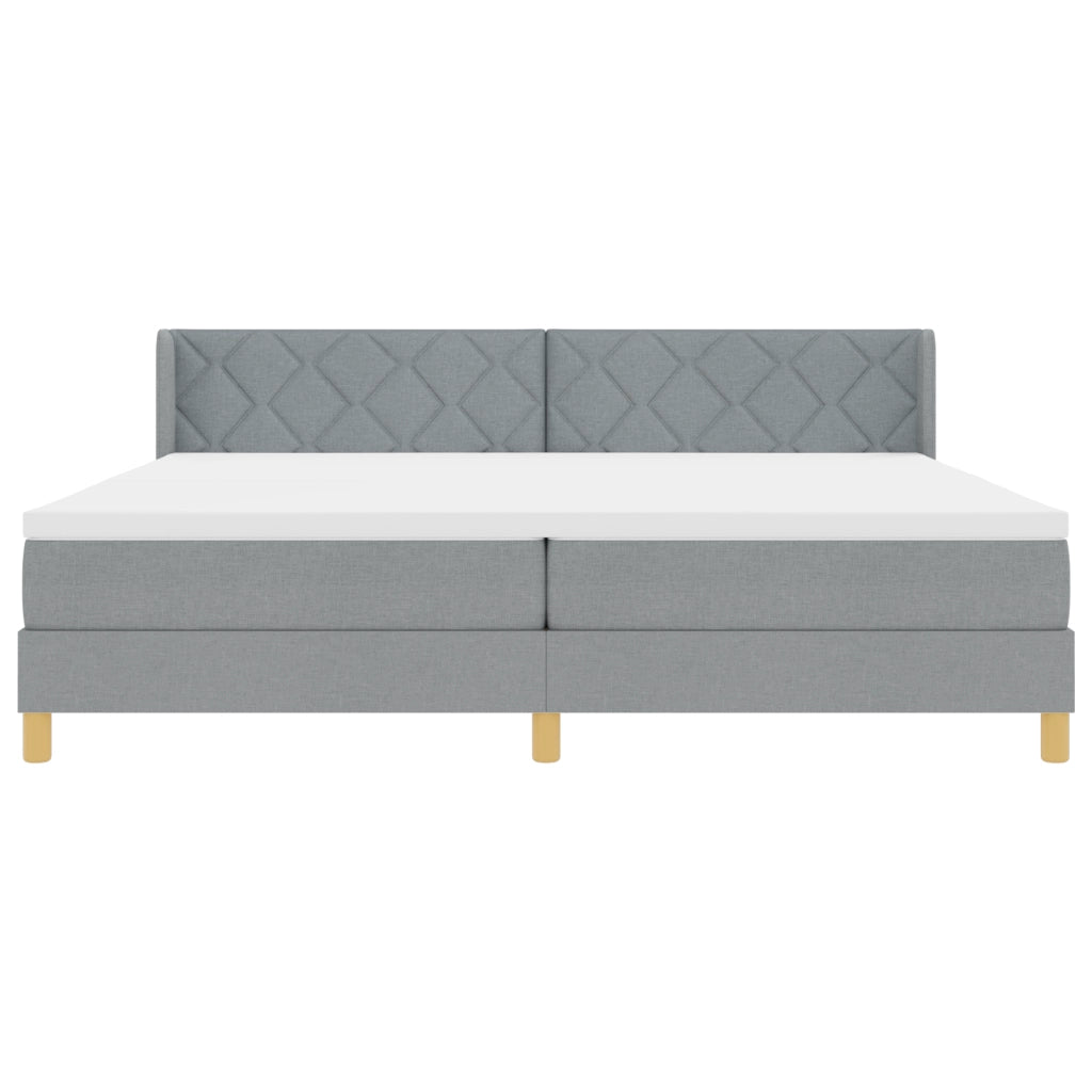 Letto con box spring e materasso grigio chiaro 200x200 cm