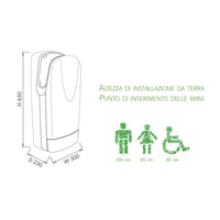 Asciugamani Elettrico con Fotocellula 1750W Vama Ecostream Tornado Protech SF Grigio