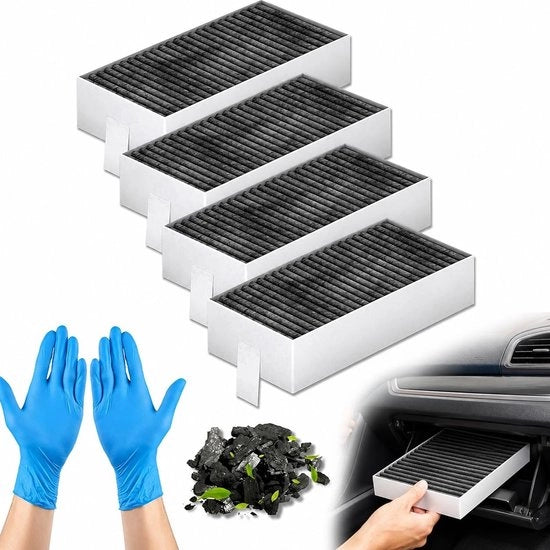 Set di filtri per aspirapolvere 4 pezzi, inclusi 2 paia di guanti, compatibile con HZ9VRCR0 17004796/HEZ9VRCR0 17004805/Z821VR0 17004806, filtro per aspirapolvere con uscita di aria