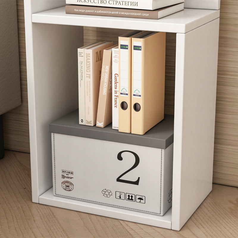 Comodino bianco loft per camera da letto o soggiorno, moderno, 50 cm