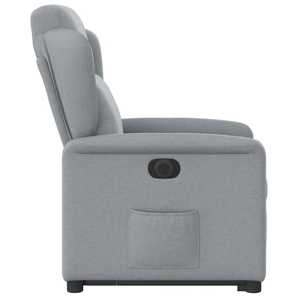 vidaXL Poltrona Reclinante Alzapersona Elettrica Grigio Chiaro Tessuto