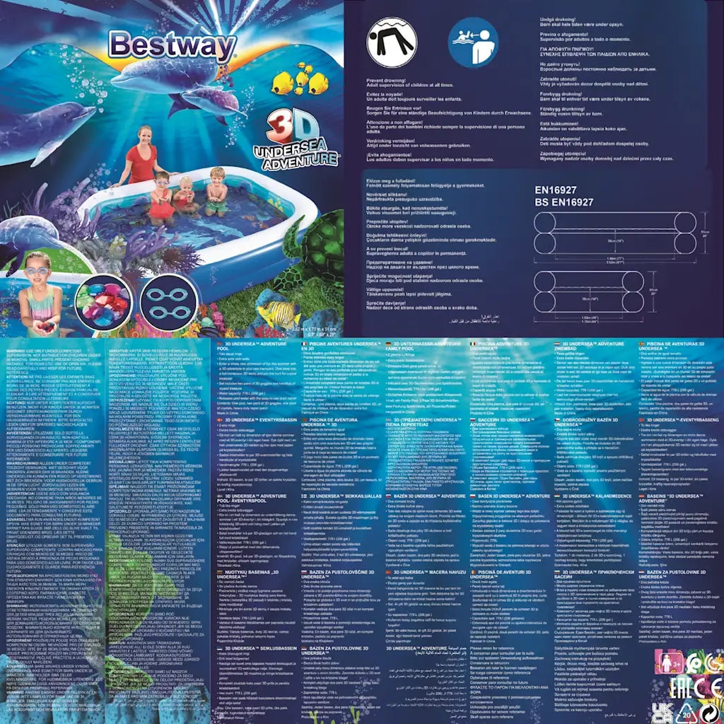 Bestway Piscina Gonfiabile Avventure Sottomarine 54177 91250