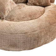 Poltrona Pouf Relax 1 Posto a Schienale Alto con Braccioli e 3 Cuscini Comfort Avvolgente in Ciniglia Caffè