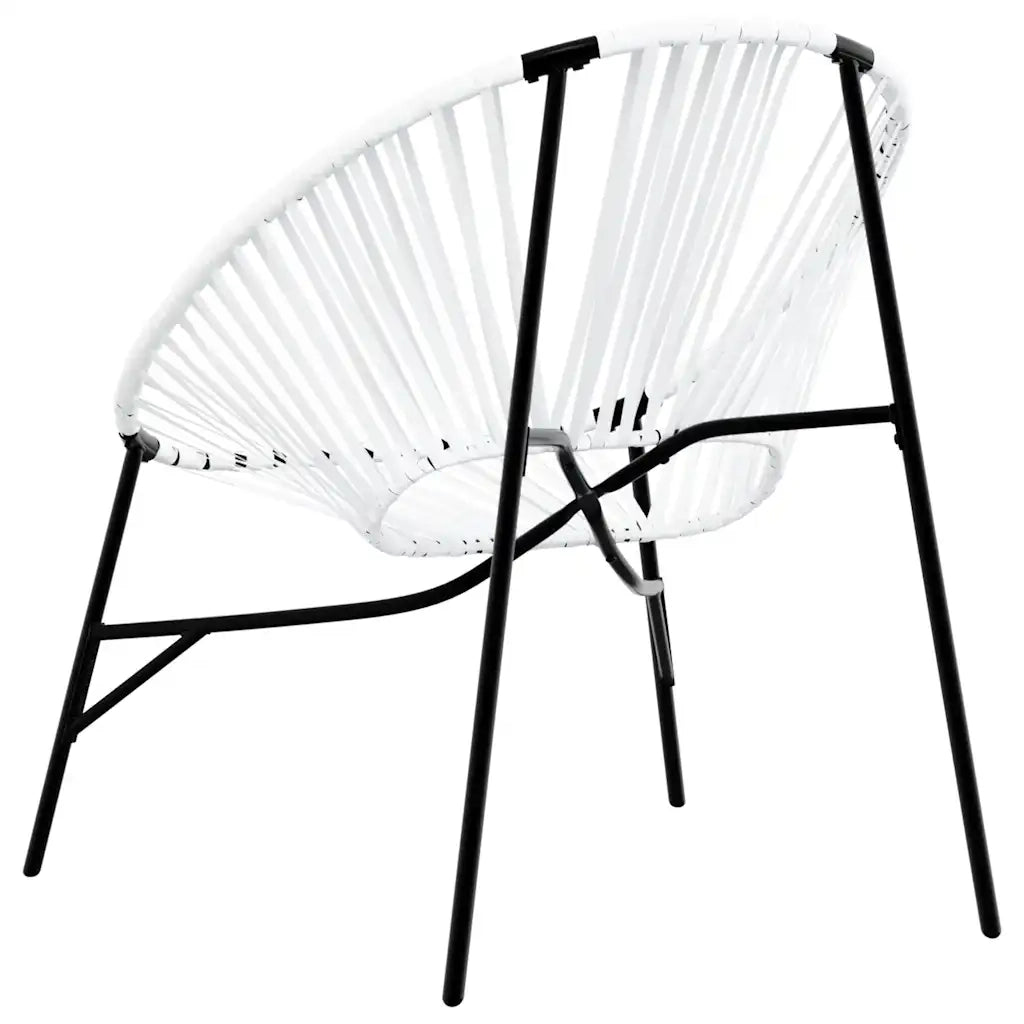 Set di Sedie da Giardino 3 pz | Sedie da Esterno in Polyrattan Bianco e Nero