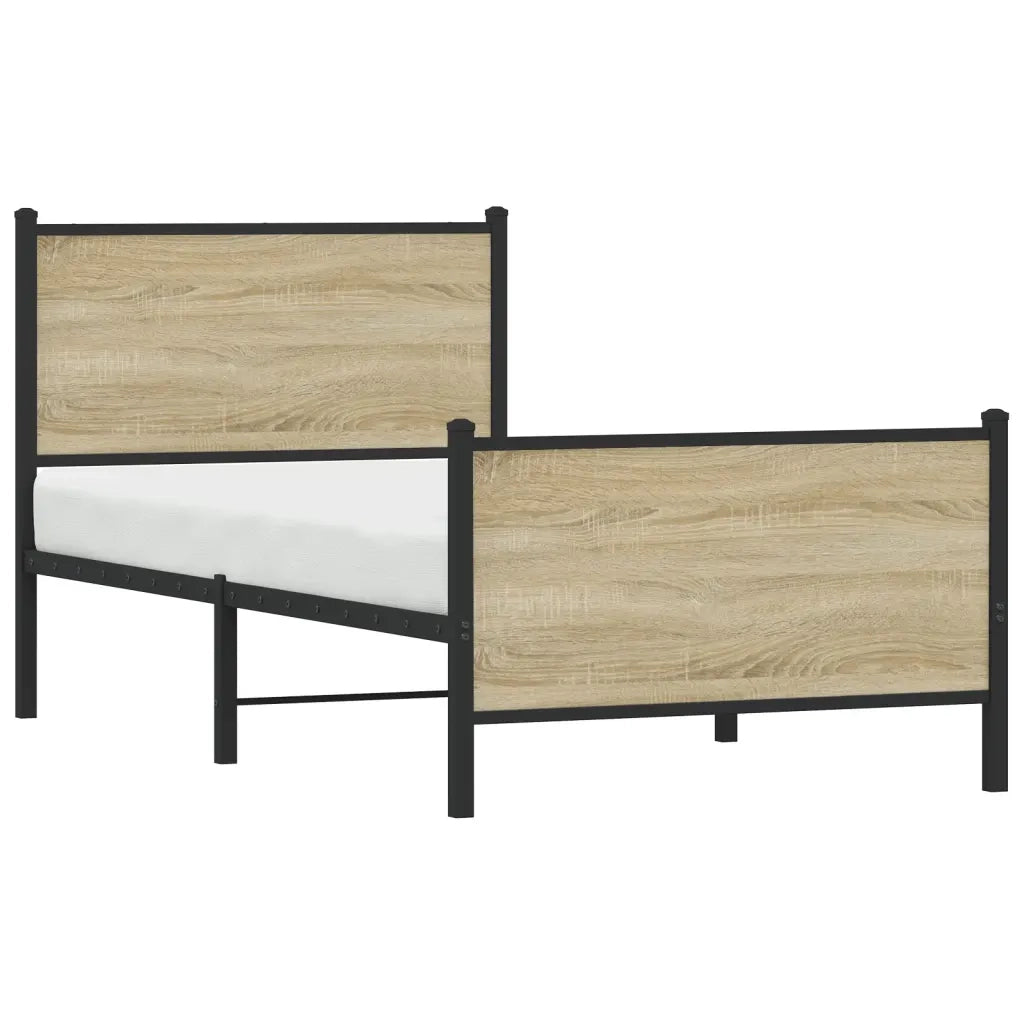 Giroletto senza Materaso in Metallo Rovere Sonoma 90x200 cm 4007727