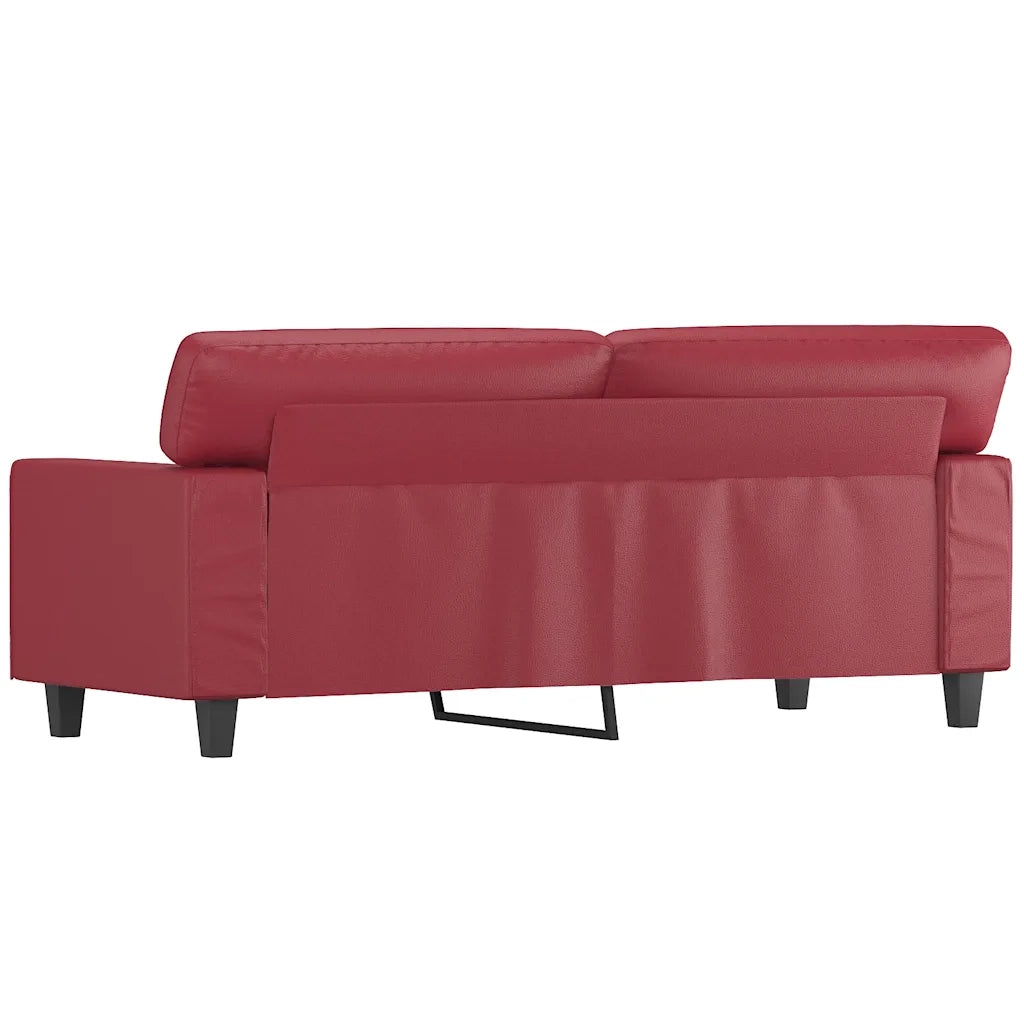 Divano a 2 Posti Rosso Vino 140 cm in Similpelle 359420