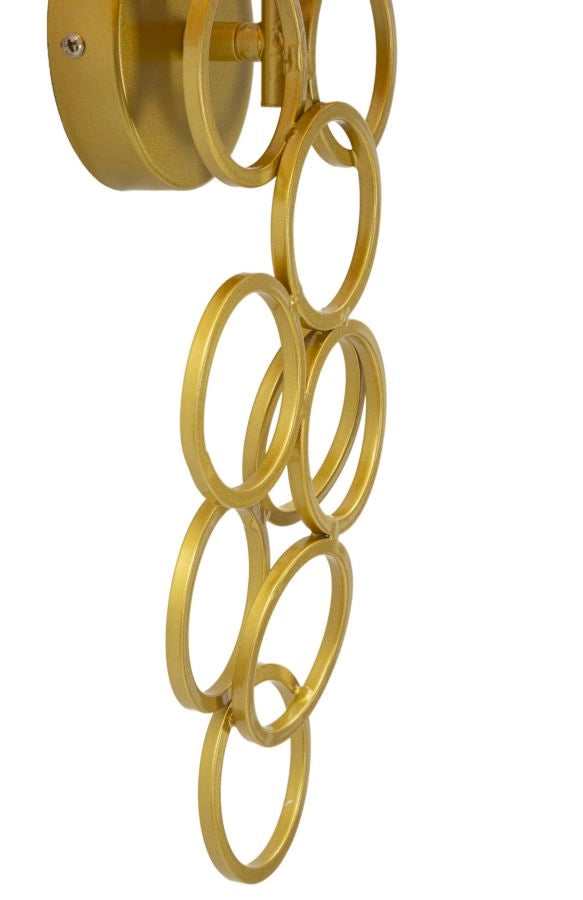Lampada da Muro Rich 30x20x50 cm in Ferro e Tessuto Oro e Nero