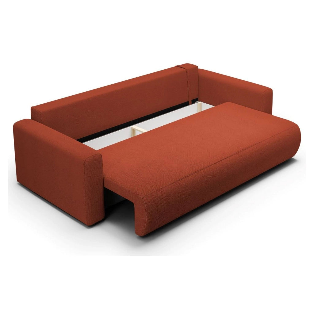 Erbezzo, Divano Letto 2 Posti Contenitore, 240x105 cm Rosso
