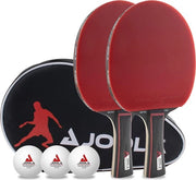 Kit di Ping Pong Duo PRO 2 rackets + 3 palline + scarpe, rosso/nero, 6 pezzi