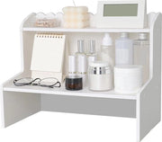 Organizzatore in legno per ufficio a più livelli, display per accessori da ufficio e cosmetici.