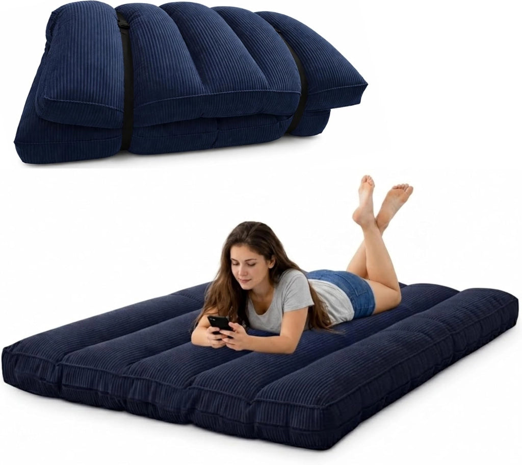 Futon Giapponese 1 Persona Comodo e Spesso, Prodotto in Francia, Sfoderabile, Materassino Pieghevole, Tatami Giapponese Pratico–Letto Singolo, Cinghia di Fissaggio inclusa (90 x 190 cm, Grigio Scuro)
