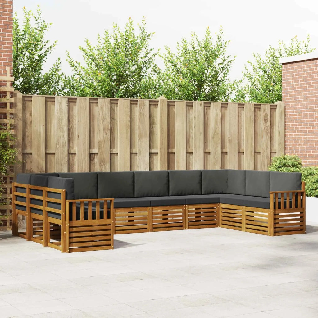 Set divano sezionale con cuscino 10 pcs Naturale e Antracite 3375552
