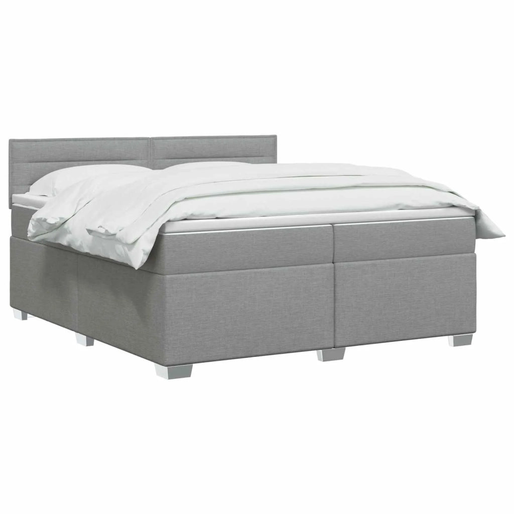 Letto box spring con materasso Grigio Chiaro 200 x 200 cm 3450551