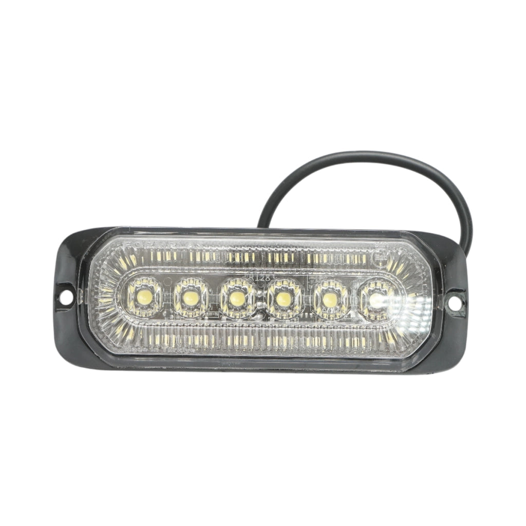 Luce stroboscopica laterale LED 12-24V bianca 9 funzioni 132x46x19mm FR1287