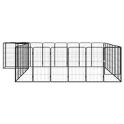 Box Cani 30 Pannelli Nero 50x100 cm Acciaio Verniciato Polvere 3115953