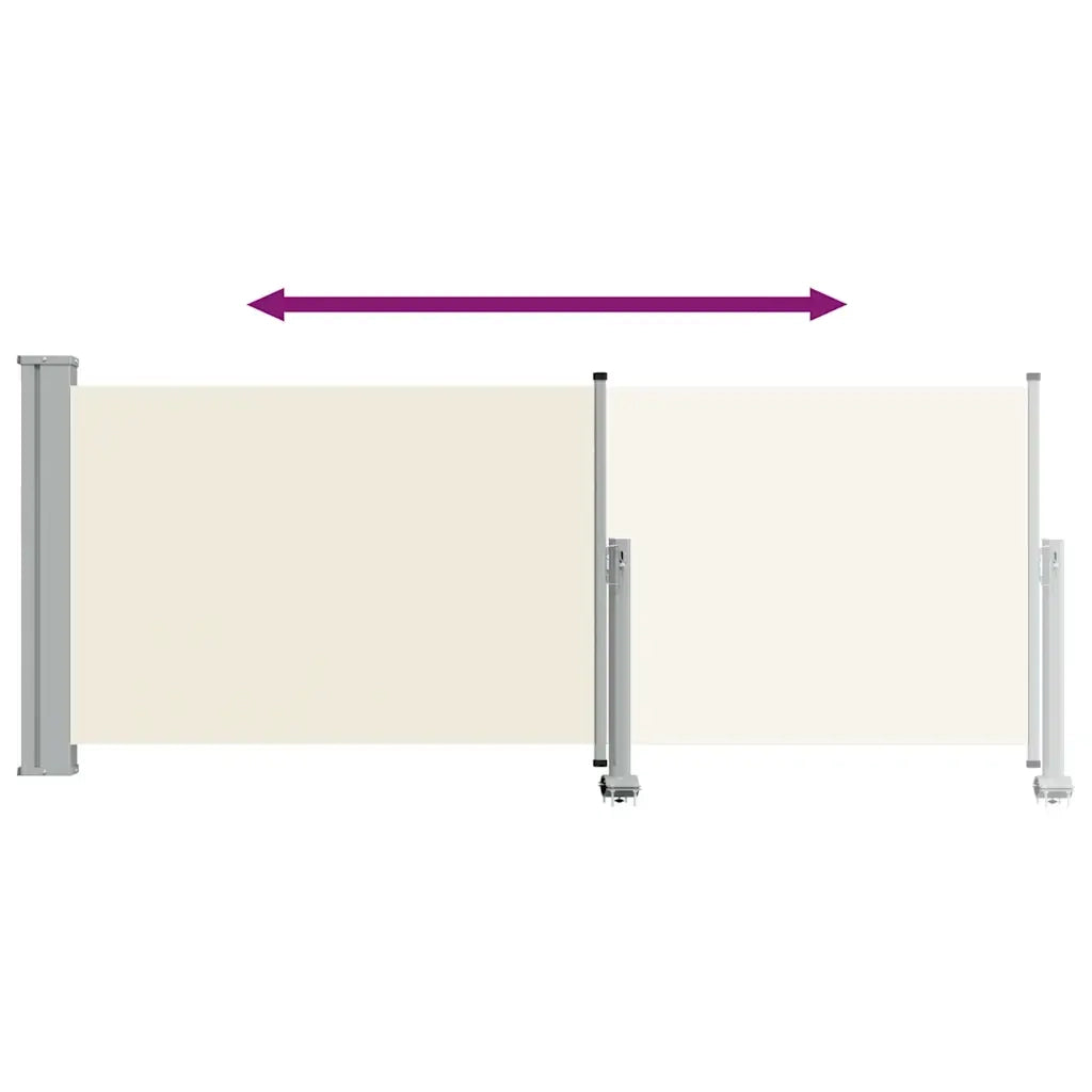 Tenda da Sole Laterale Retrattile-Tenda parasole per balcone 100 x 300 cm Crema