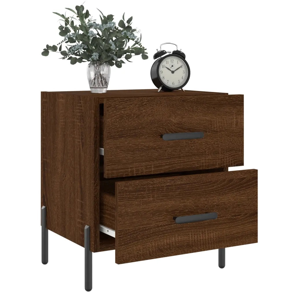Comodini 2 pz Rovere Marrone 40x35x47,5 cm in Legno Multistrato 827339
