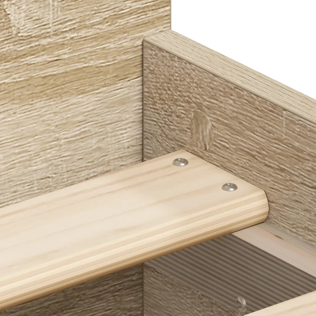 Giroletto con Testiera e Pediera-Struttura Letto Rovere Sonoma 75x190 cm